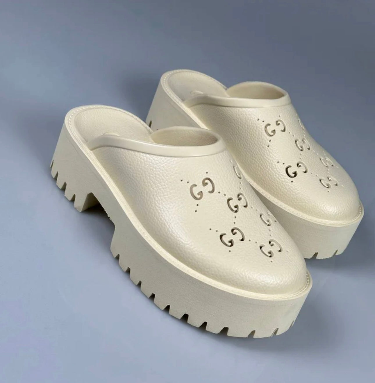 Gucci Rubber Mules Beige