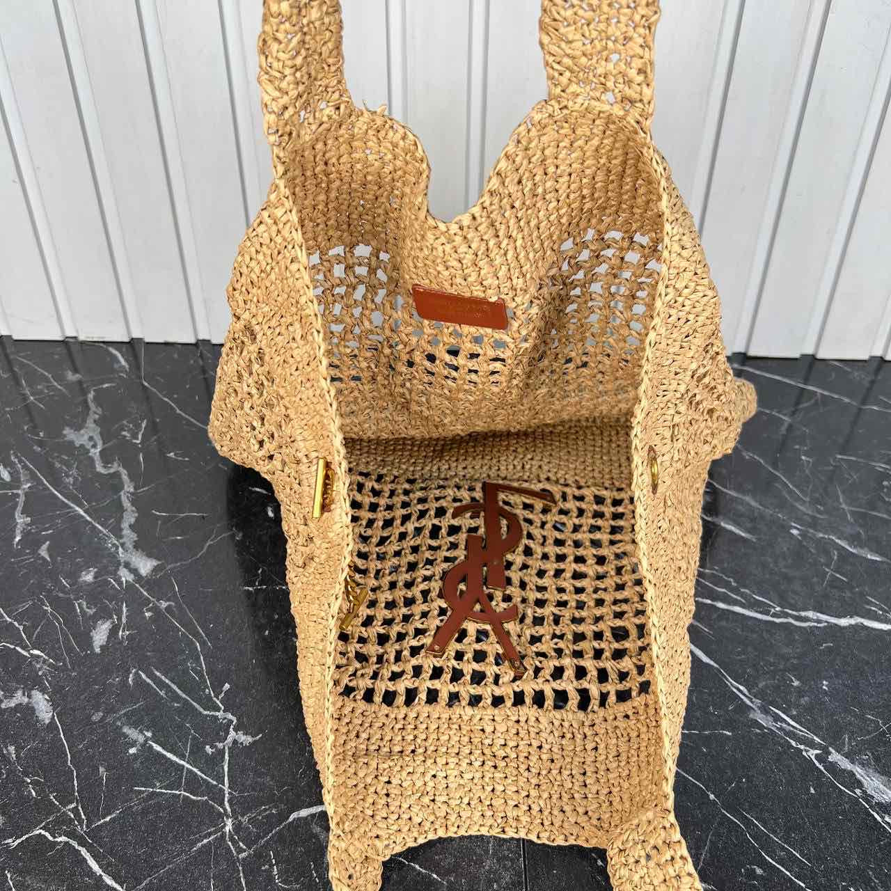 YSL Icare In Raffia