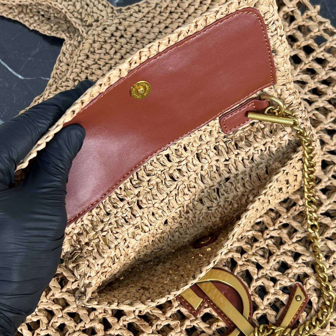 YSL Icare In Raffia