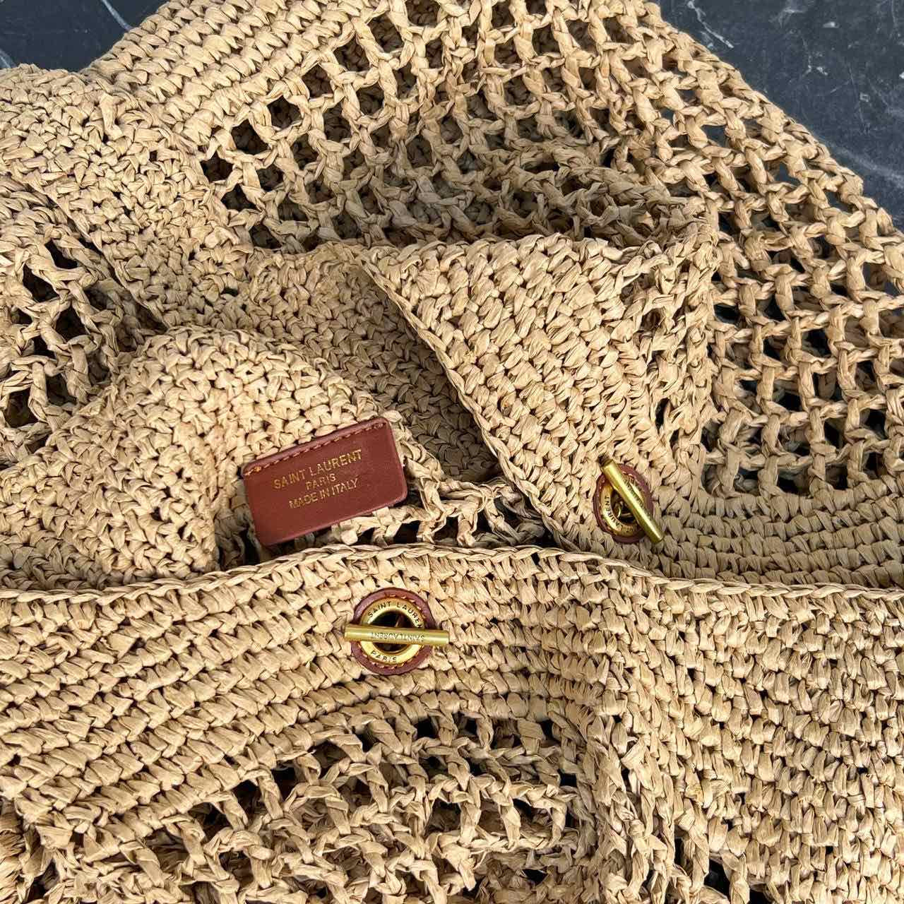 YSL Icare In Raffia
