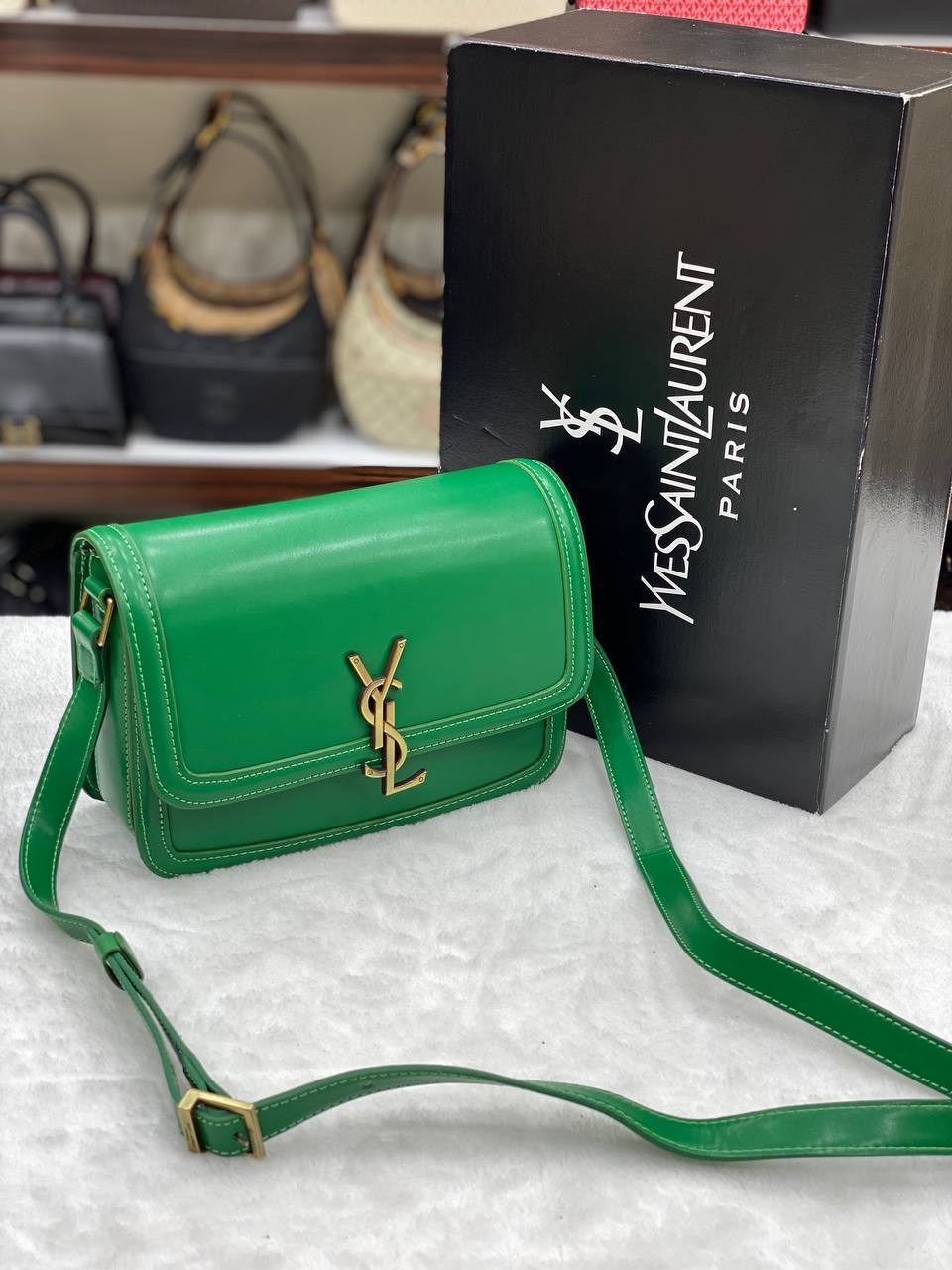YSL Solferino Satchel Green