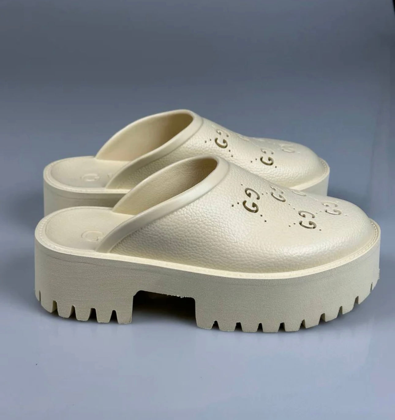 Gucci Rubber Mules Beige