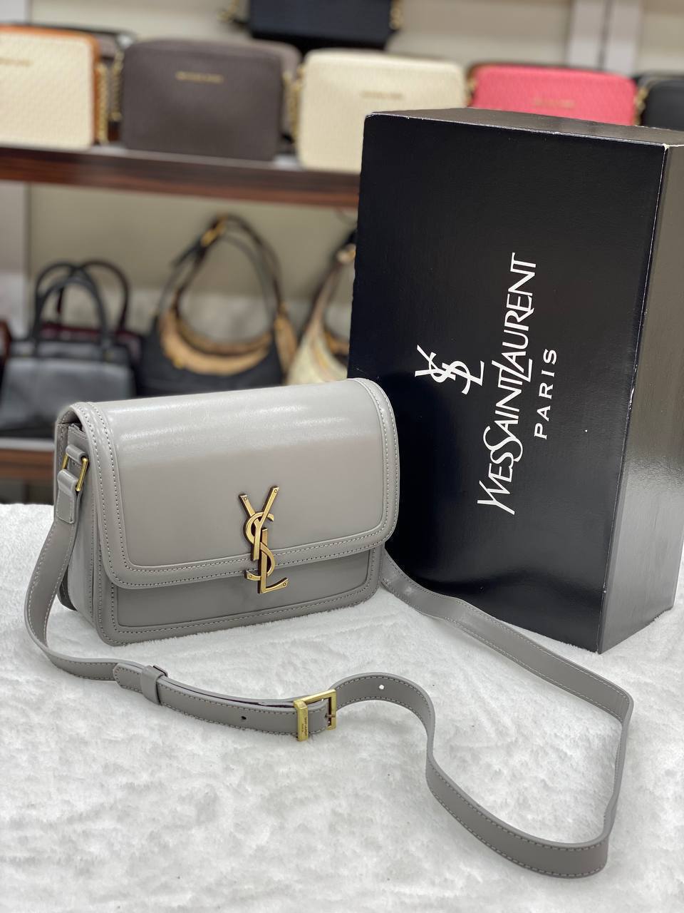 YSL Solferino Satchel Grey