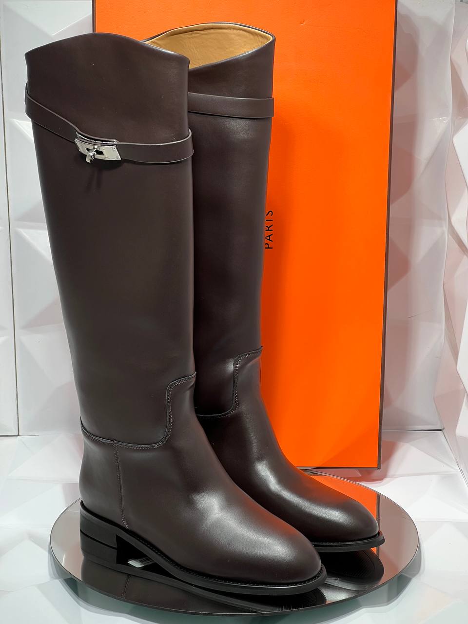 Hermes Μπότες Kelly Καφέ