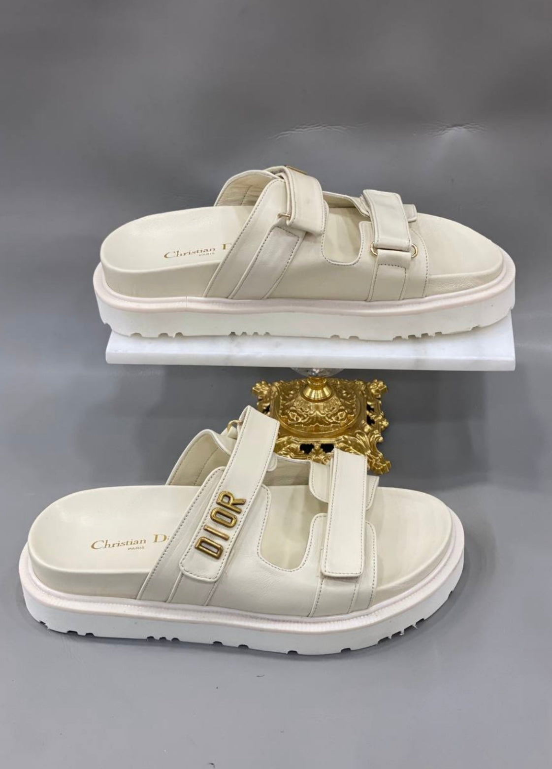 Dior Dioract Sandals White