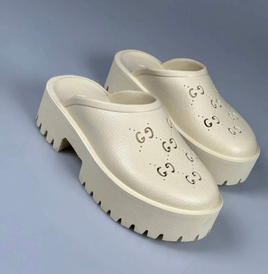Gucci Rubber Mules Beige