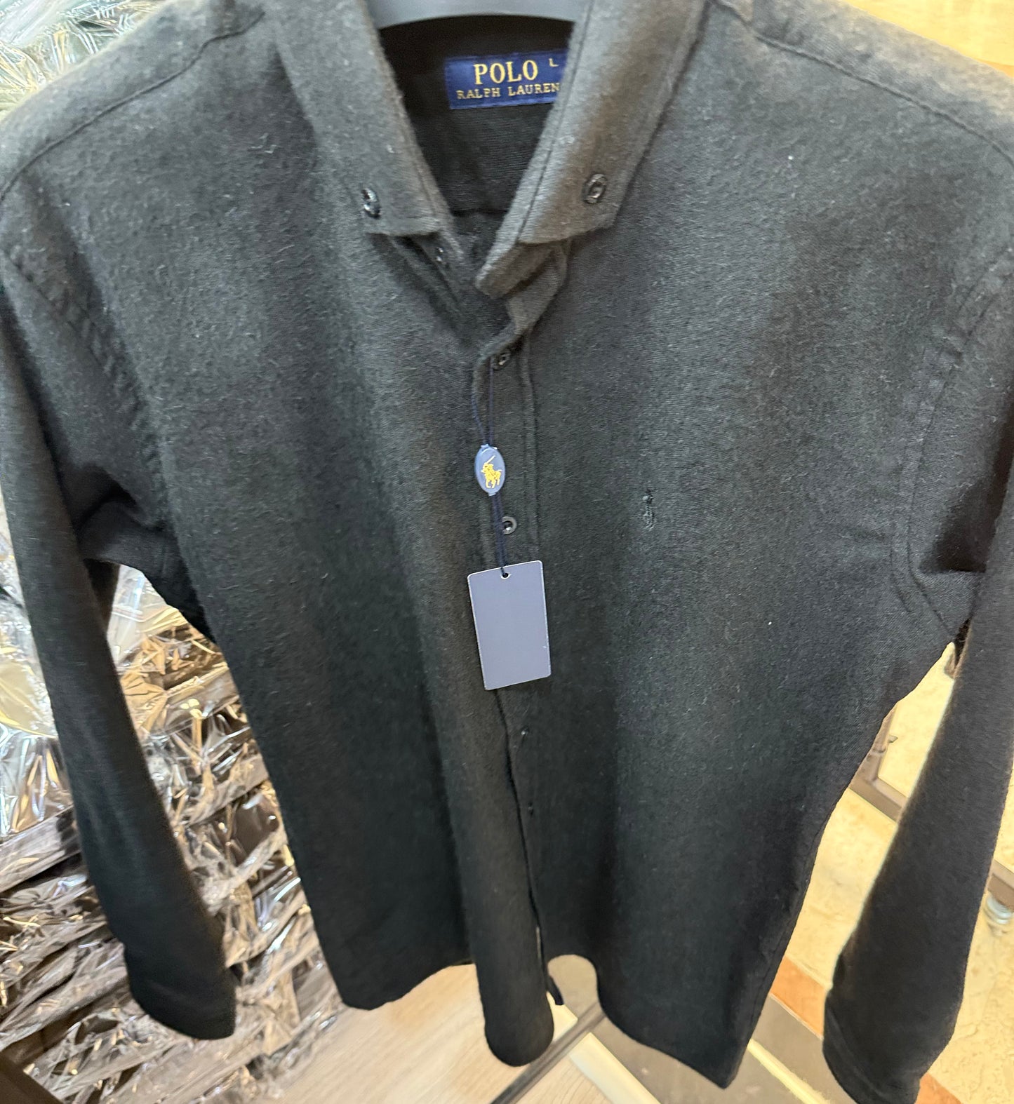 Polo Πουκάμισο Μαύρο Fannel Fleece