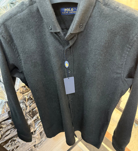 Polo Πουκάμισο Μαύρο Fannel Fleece