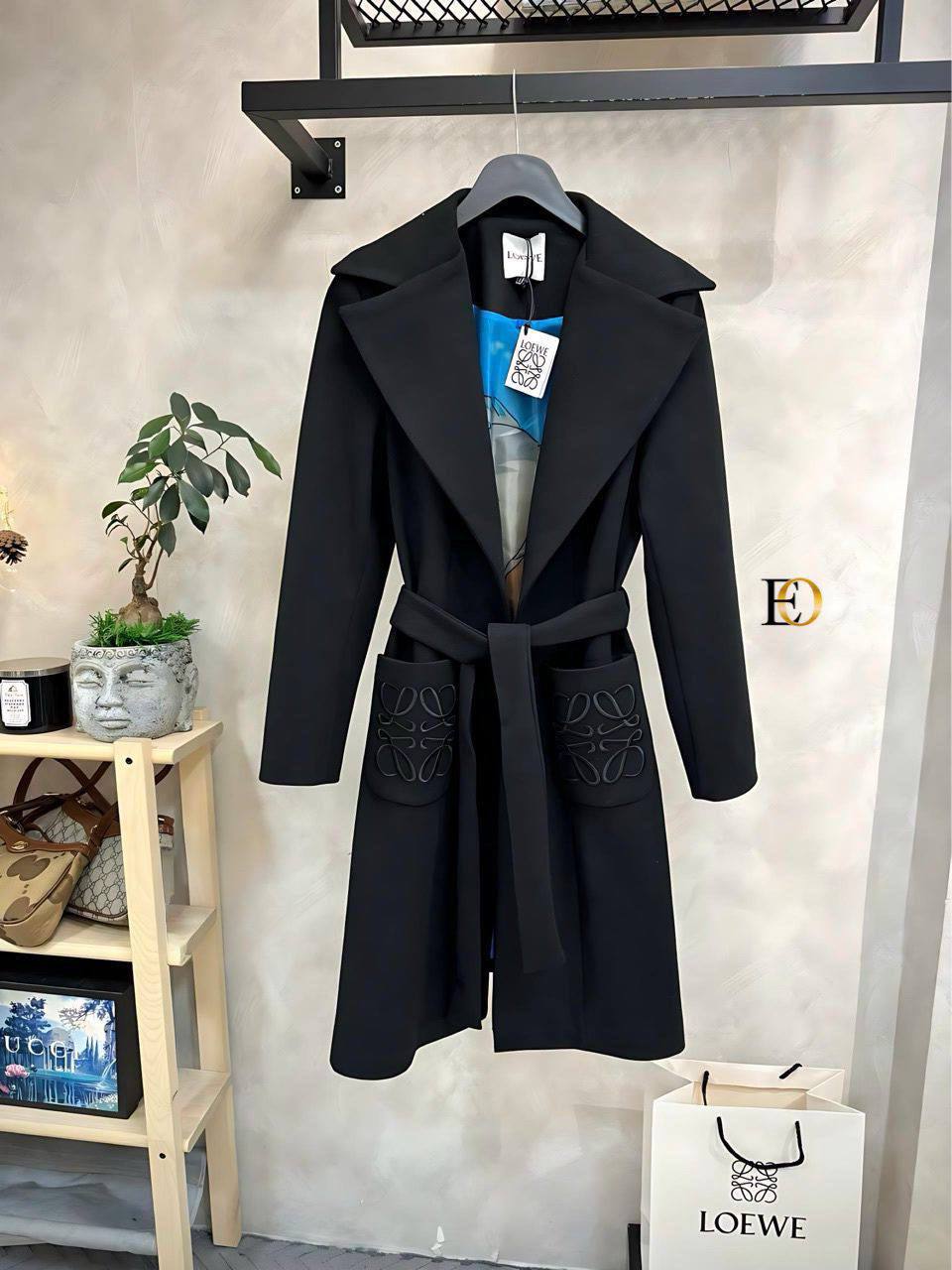 Loewe Coat Μαύρο