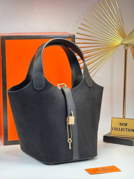 Hermès Picotin Lock Bag Black Suede