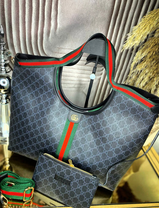 Gucci Ophidia Tote Bag Black Canvas