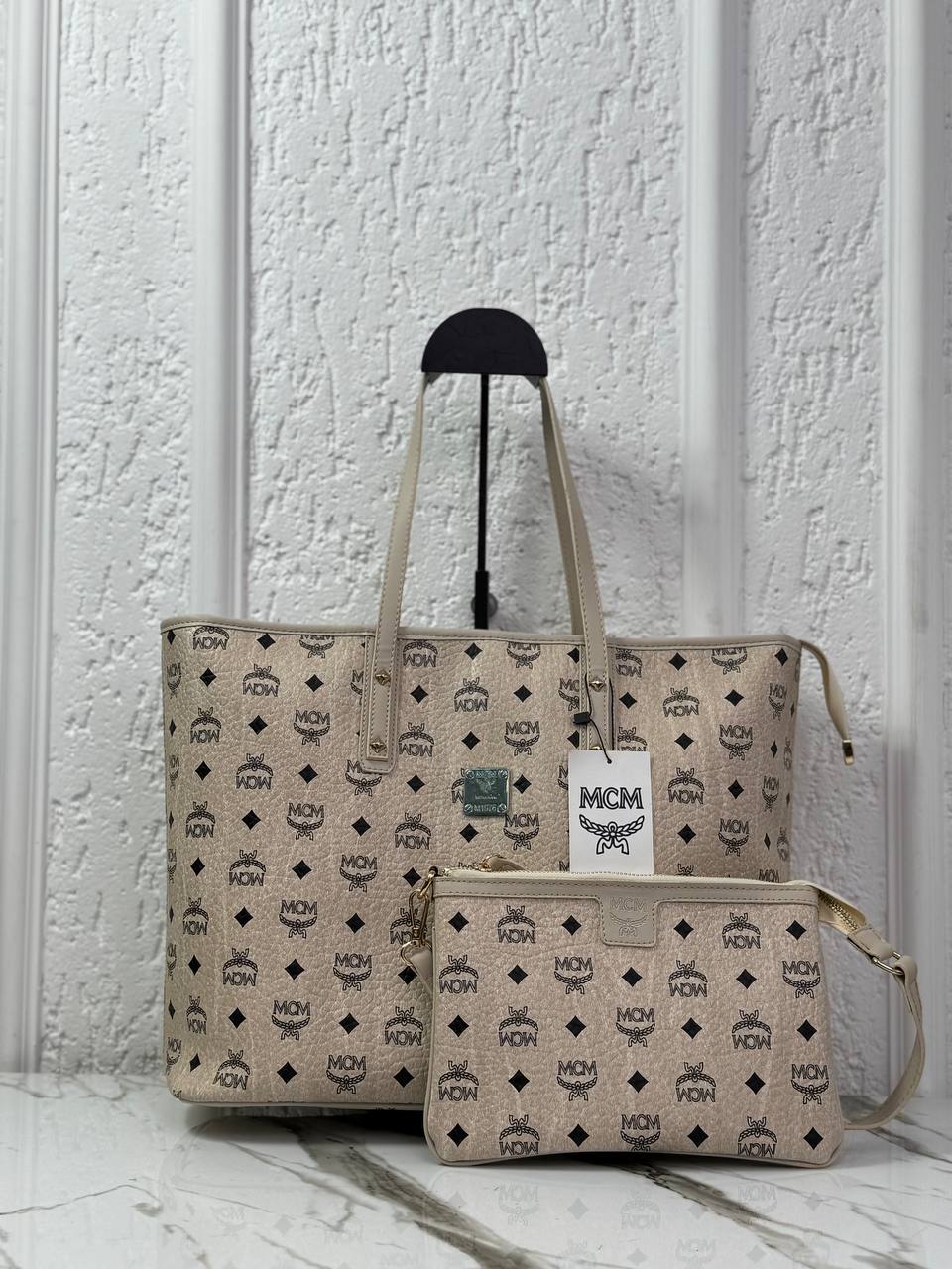 Mcm Shopping Zip Μπεζ