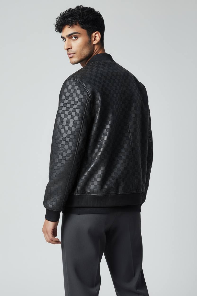 Louis Vuitton Damier Leather Jacket Black
