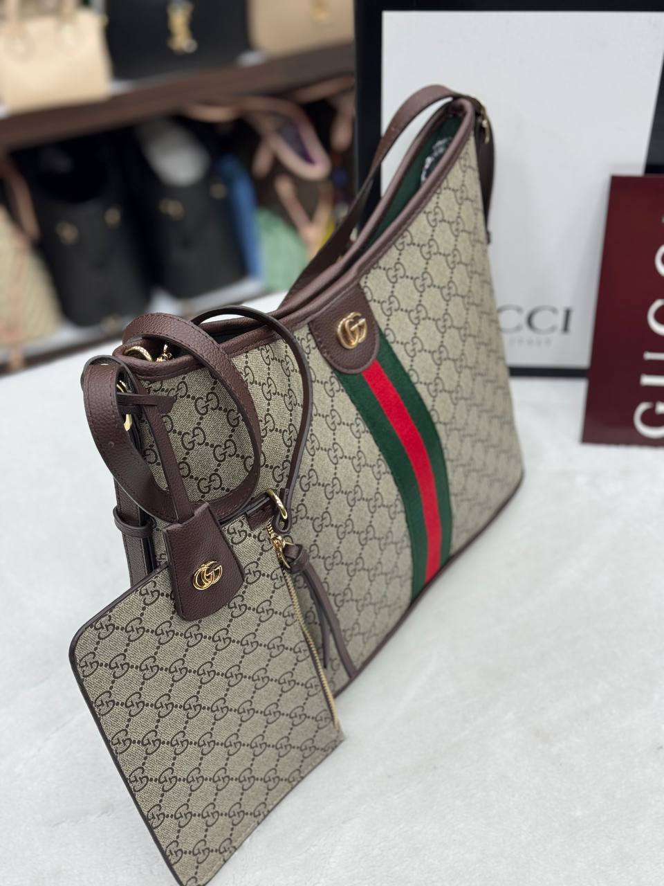 Gucci Ophidia Large Shoulder Brown