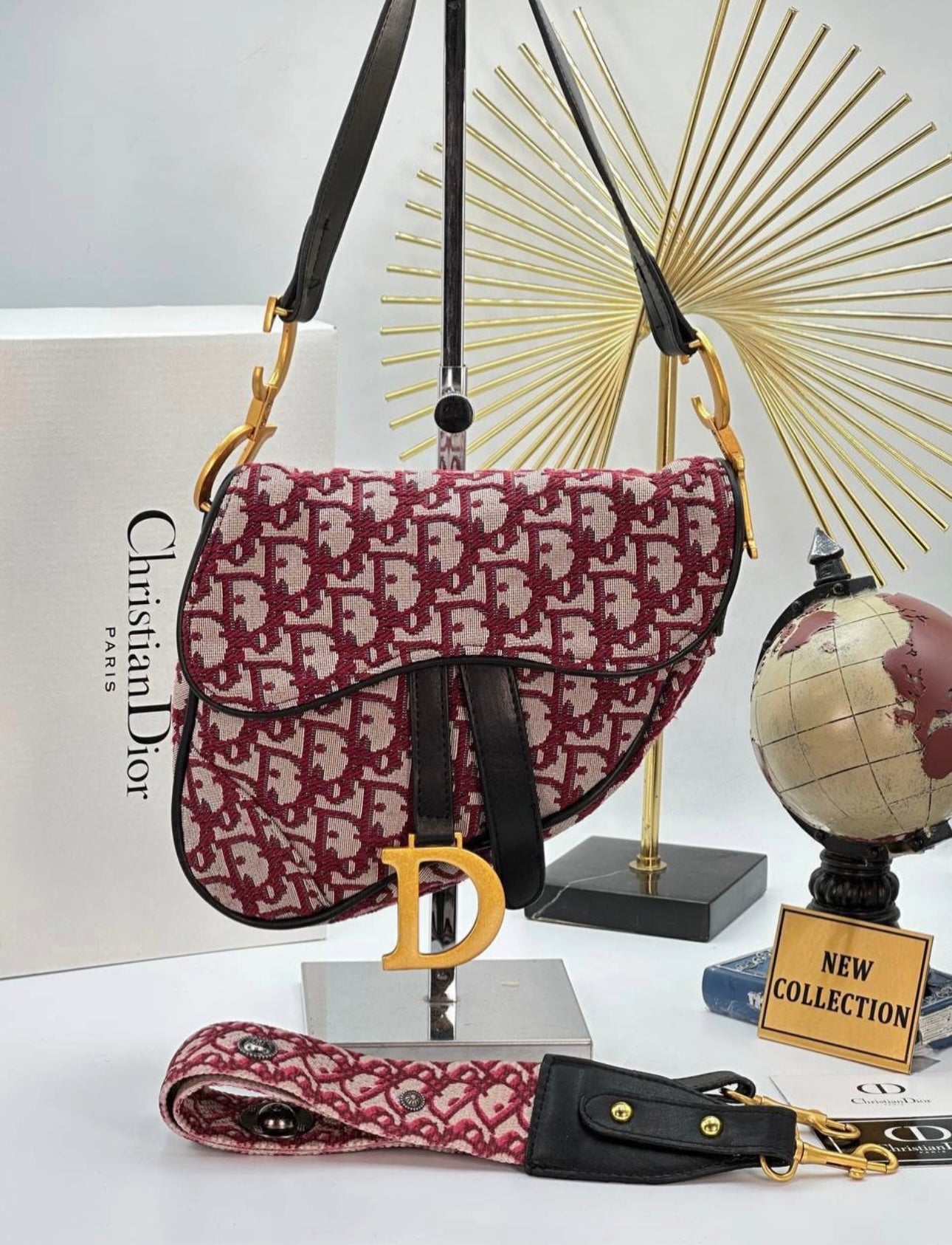 Dior Saddle Μπορντό